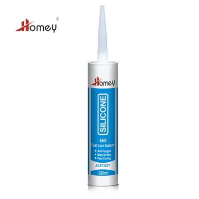 Homey 660 acetoxy fast cure mildew resistance chemical caulking silicone